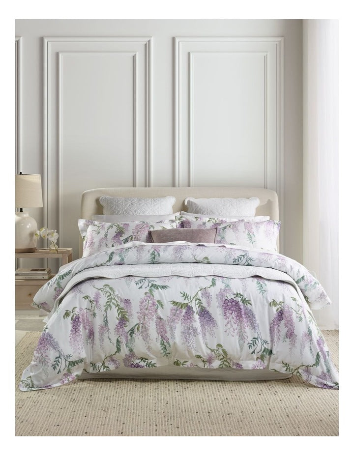 Wisteria Cotton Sateen Quilt Cover Set in Lilac
