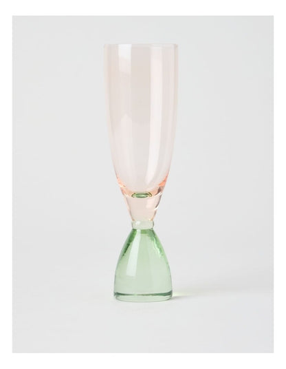 Two Tone Flute Set of 2 250ml in Pink and Green