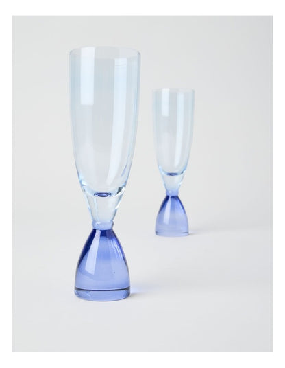 Two Tone Flute Set of 2 250ml in Blue