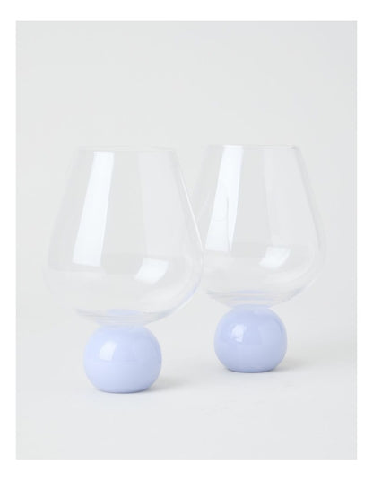 Bubble Wine Glass Set of 2 560ml in Lilac