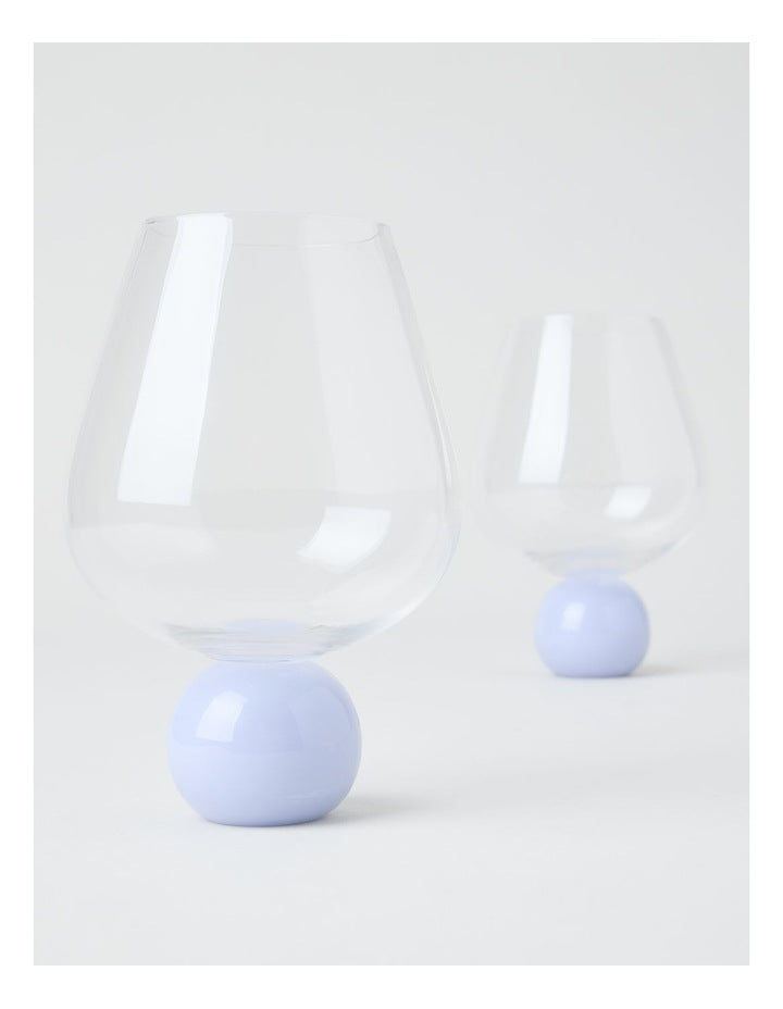 Bubble Wine Glass Set of 2 560ml in Lilac