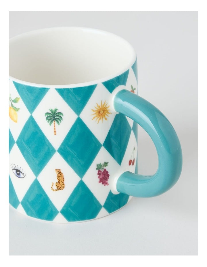 Diamond Mug in Blue