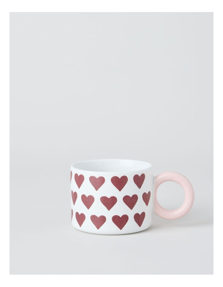 Mimi Mug in Burgundy Heart