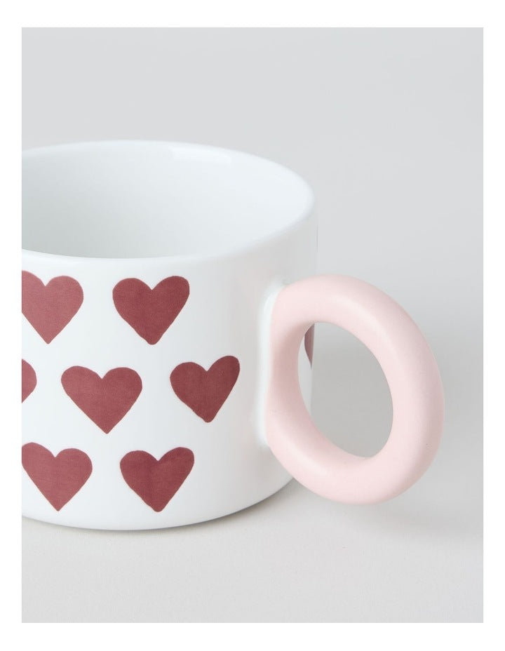 Mimi Mug in Burgundy Heart