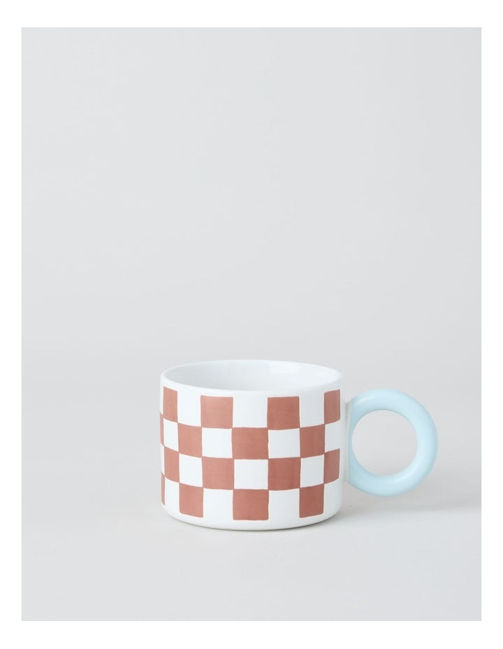 Mimi Mug Brown and Blue Check