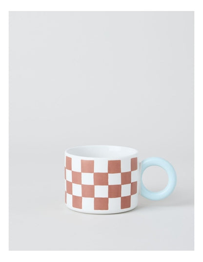 Mimi Mug Brown and Blue Check