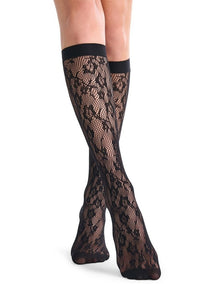 Blossom Net Knee High in Black