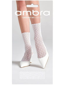 Crochet Net Anklet in White