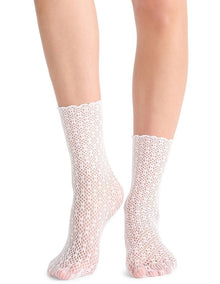 Crochet Net Anklet in White