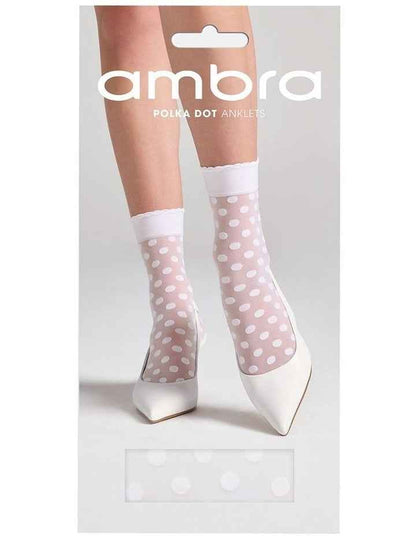 Polka Dot Anklet in White