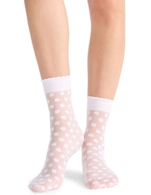 Polka Dot Anklet in White