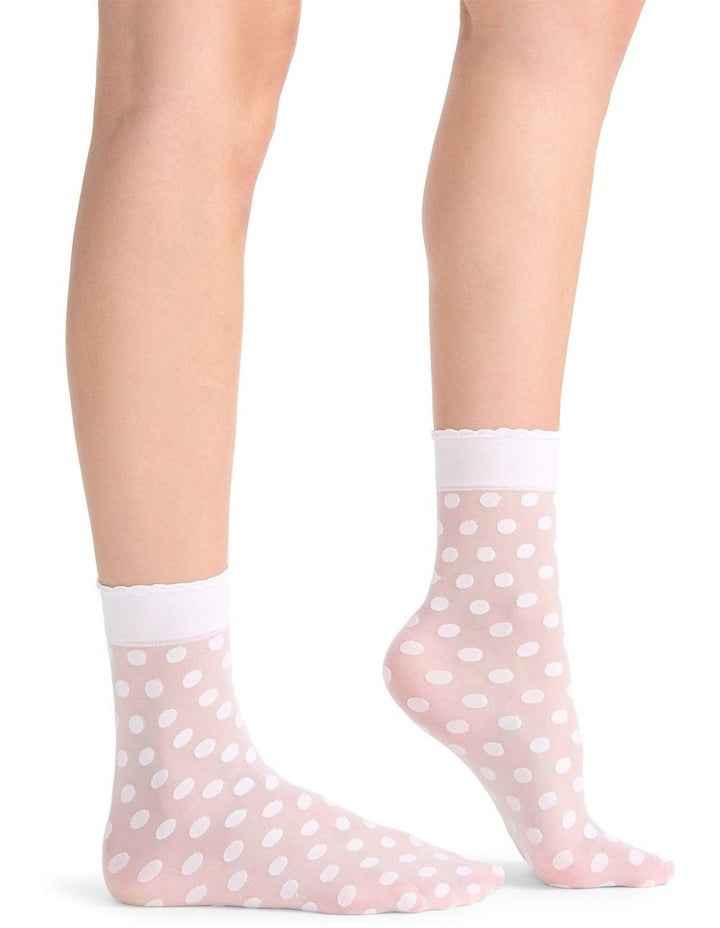 Polka Dot Anklet in White