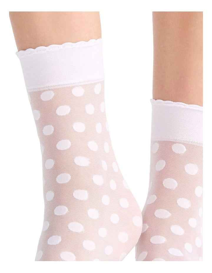 Polka Dot Anklet in White