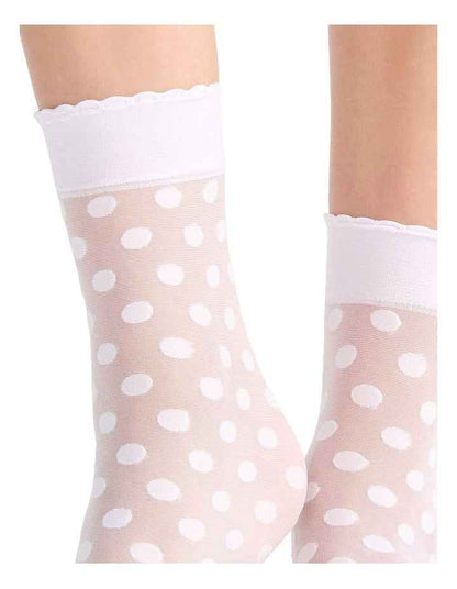 Polka Dot Anklet in White