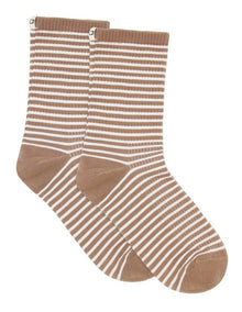 Organic Cotton Blend Stripe Crew in Husk