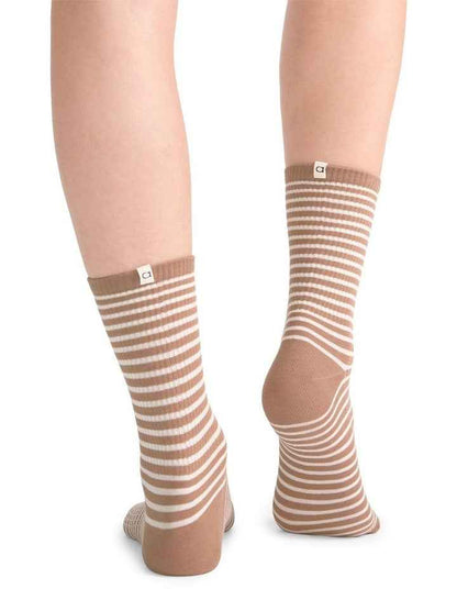 Organic Cotton Blend Stripe Crew in Husk