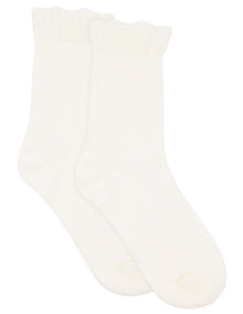 Organic Cotton Blend Ruffle Sock in Buttercream