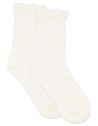 Organic Cotton Blend Ruffle Sock in Buttercream