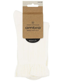 Organic Cotton Blend Ruffle Sock in Buttercream
