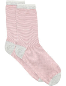 Lina Fine Stripe Crew Sock in Tulle