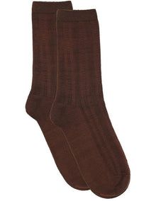Levante Marta Decorative Rib Crew Sock in Truffle