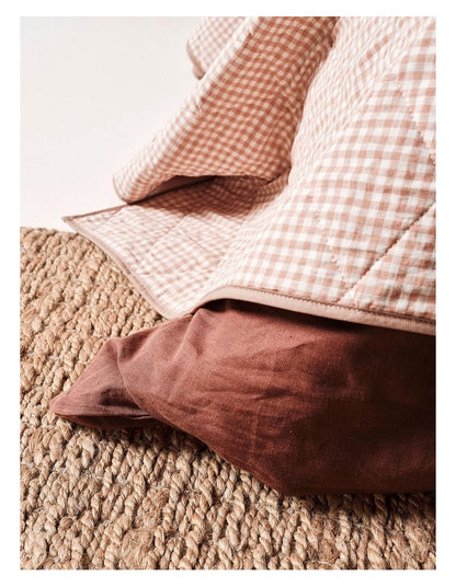 Mini Gingham Coverlet in Clay