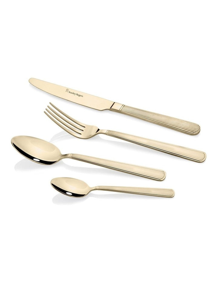 Swansea Champagne Gold 18/10 16pc Cutlery Set