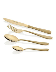 Albany Champagne Gold Dual Finish 18/0 16pc Cutlery Set