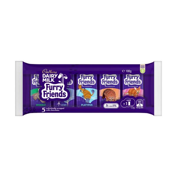 CADBURY DAIRY MILK FURRY FRIENDS CHOCOLATE MULTIPACK 100G