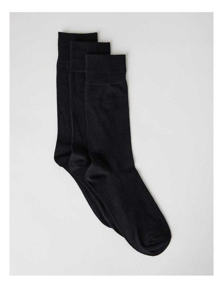 Bamboo Socks 3 Pack in Black
