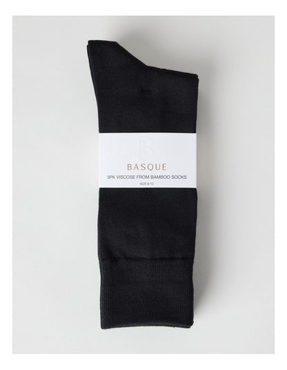 Bamboo Socks 3 Pack in Black