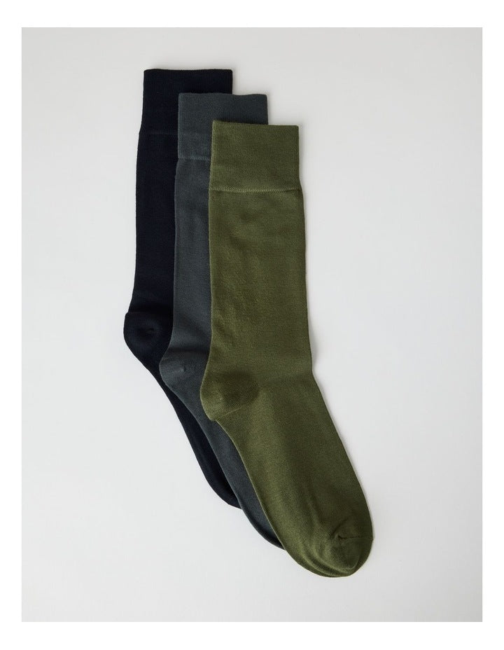 Bamboo Socks 3 Pack in Black, Charcoal, and Deep Green