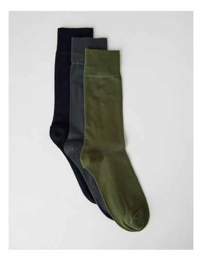 Bamboo Socks 3 Pack in Black, Charcoal, and Deep Green