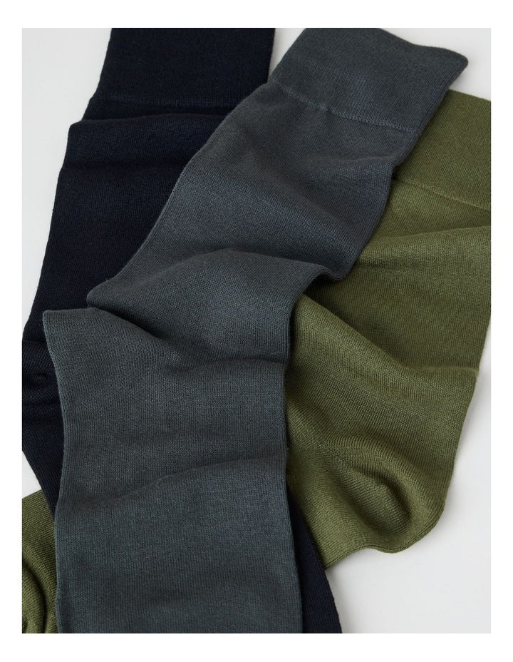 Bamboo Socks 3 Pack in Black, Charcoal, and Deep Green