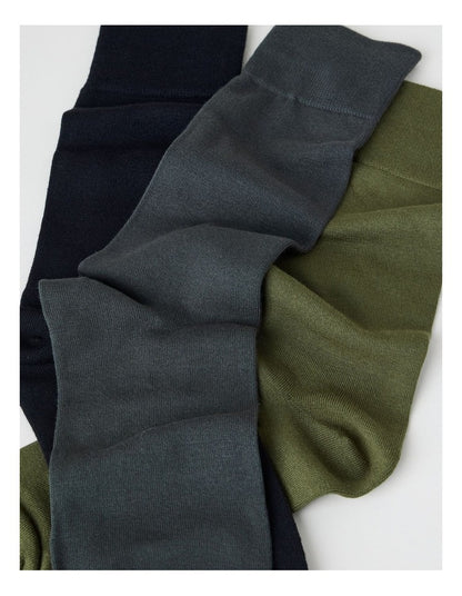 Bamboo Socks 3 Pack in Black, Charcoal, and Deep Green