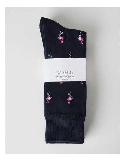 Bird Socks 3 Pack in Navy, Shadow Blue, and Shadow Green