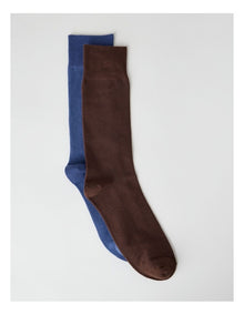 Pinspot Socks 2 Pack in Smokey Blue Seasalt and Brown