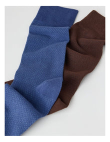 Pinspot Socks 2 Pack in Smokey Blue Seasalt and Brown