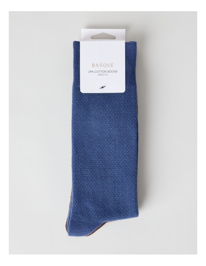 Pinspot Socks 2 Pack in Smokey Blue Seasalt and Brown