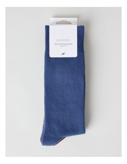 Pinspot Socks 2 Pack in Smokey Blue Seasalt and Brown
