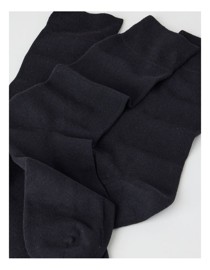 3 Pack Soft Top Comfort Cushion Socks in Black
