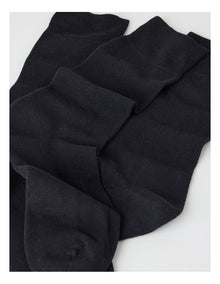 3 Pack Soft Top Comfort Cushion Socks in Black