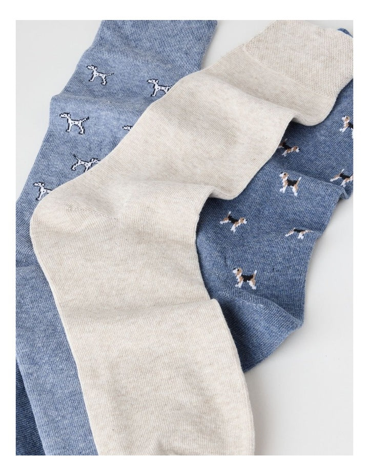 3 Pack Dogs Soft Top Socks in Assorted