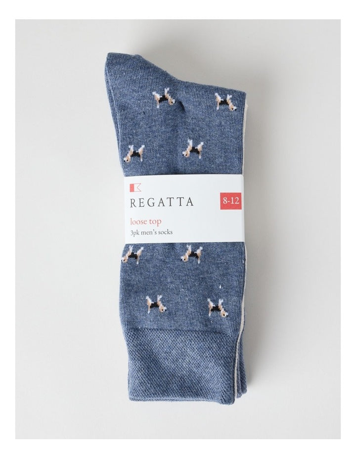 3 Pack Dogs Soft Top Socks in Assorted