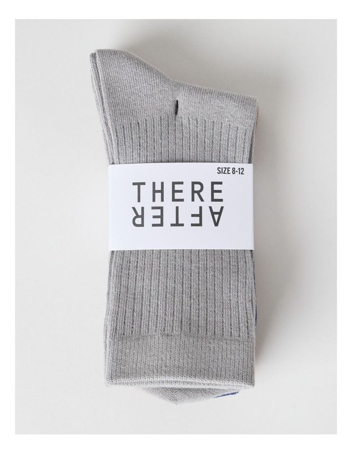 3 Pack Colour Crew Sport Socks in Limestone, Dark Blue, and Tan