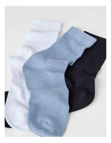 3 Pack Colour Crew Sport Socks in Black, Ice, and White