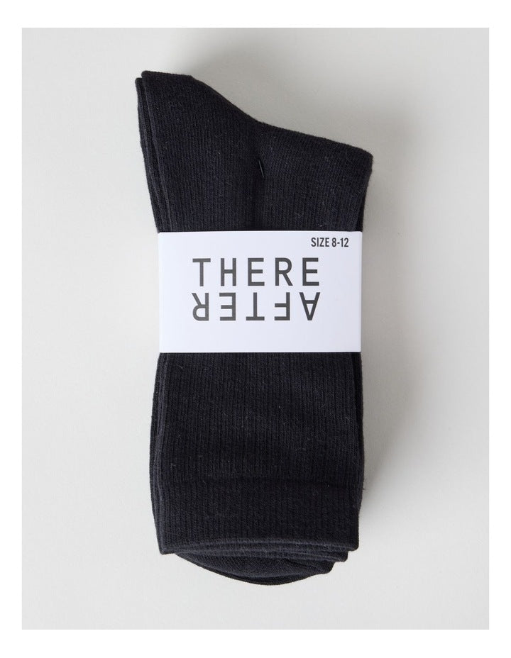 3 Pack Colour Crew Sport Socks in Black