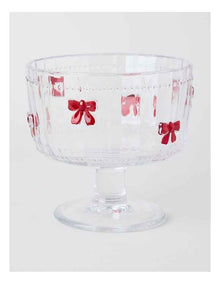 Embossed Bow Trifle Bowl in Red