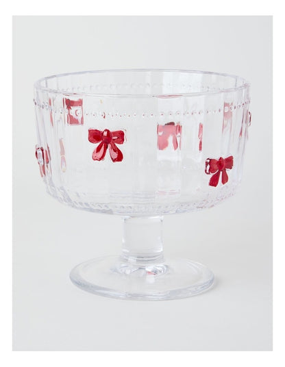 Embossed Bow Trifle Bowl in Red