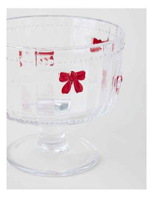 Embossed Bow Trifle Bowl in Red